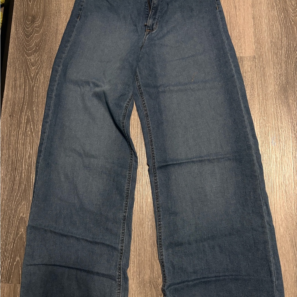 Wide-Leg Denim Jeans